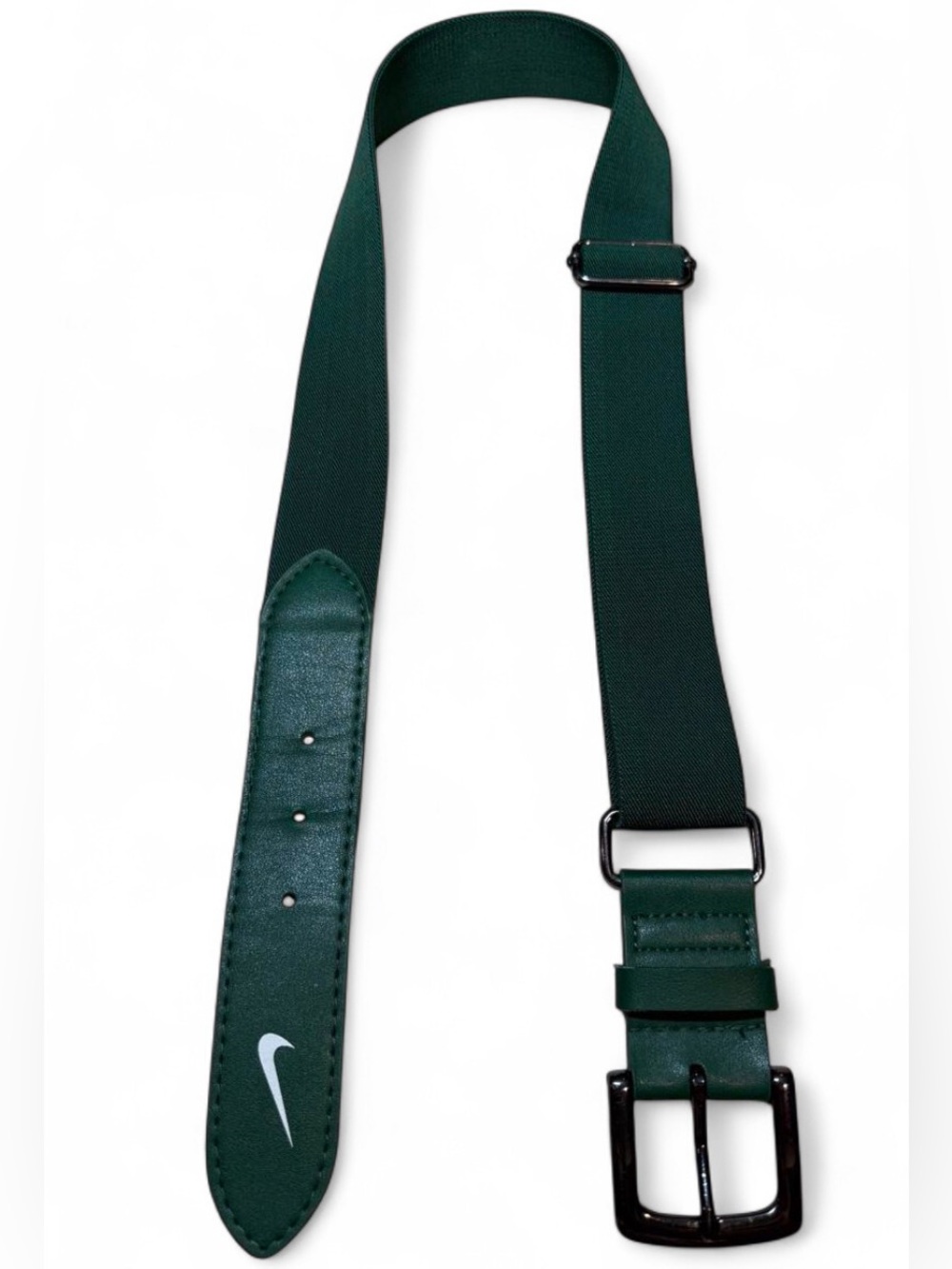 Nike Baseball Belt Green Elastic Golf Adjustable Stretch Black Buckle - One Size